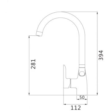 Смеситель для кухни с подключением фильтра Shevanik (Шеваник) S368L, сатин