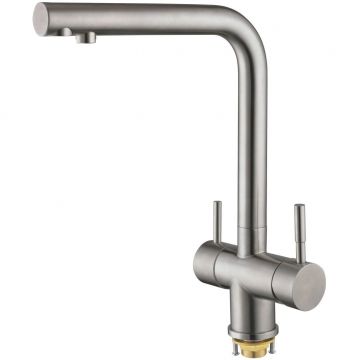 Смеситель для кухни с подключением фильтра Shevanik (Шеваник) S468B, сатин