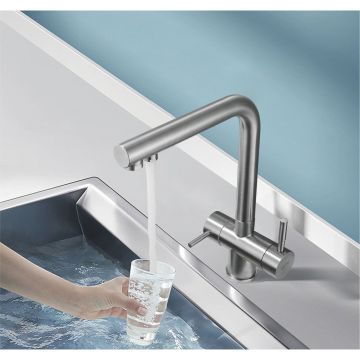 Смеситель для кухни с подключением фильтра Shevanik (Шеваник) S468B, сатин