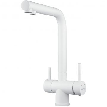 Смеситель для кухни с подключением фильтра Shevanik (Шеваник) S468C, белый
