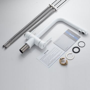 Смеситель для кухни с подключением фильтра Shevanik (Шеваник) S468C, белый