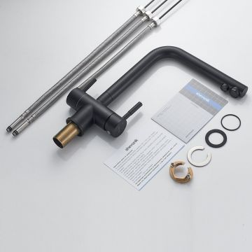 Смеситель для кухни с подключением фильтра Shevanik (Шеваник) S468H, черный