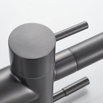 Смеситель для кухни с подключением фильтра Shevanik (Шеваник) S468T, оружейная сталь