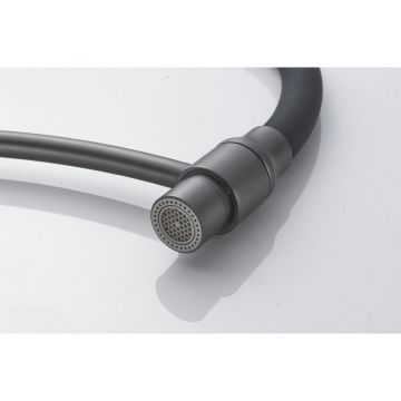 Смеситель для кухни с подключением фильтра Shevanik (Шеваник) S743T-3, оружейная сталь/черный