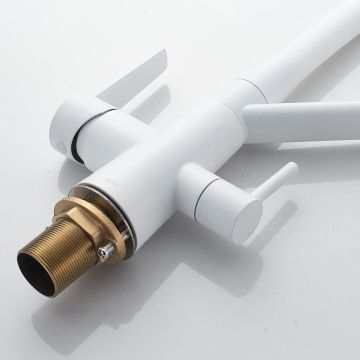 Смеситель для кухни с подключением фильтра Shevanik (Шеваник) S968C, белый