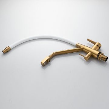 Смеситель для кухни с подключением фильтра Shevanik (Шеваник) S968G, золотой сатин