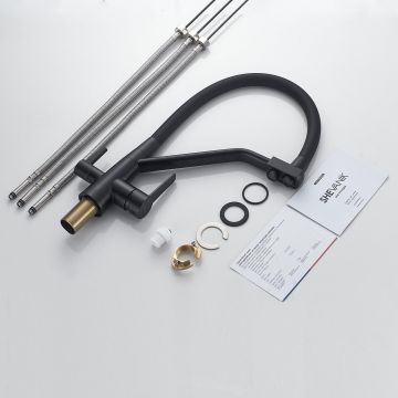 Смеситель для кухни с подключением фильтра Shevanik (Шеваник) S968H, черный