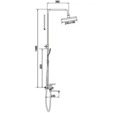 Душевая система Shevanik S8136H, черный