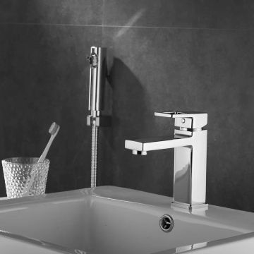 Смеситель для раковины с гигиеническим душем Shevanik (Шеваник) S8271, хром