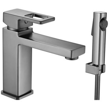 Смеситель для раковины с гигиеническим душем Shevanik (Шеваник) S8271T, оружейная сталь