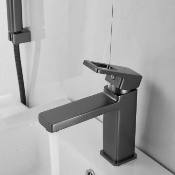 Смеситель для раковины с гигиеническим душем Shevanik (Шеваник) S8271T, оружейная сталь