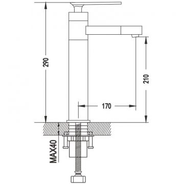 Смеситель для раковины с поворотным носиком Shevanik (Шеваник) S6611H, черный/хром