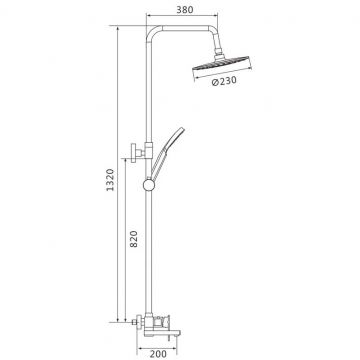 Душевая система Shevanik S8736H, черный