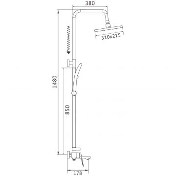 Душевая система Shevanik S9136H, черный