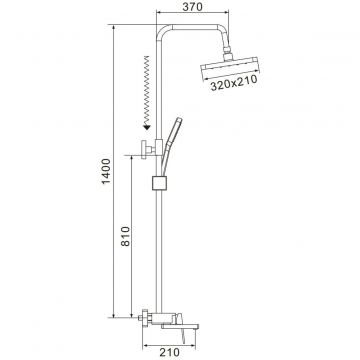 Душевая система Shevanik S6826C, белый