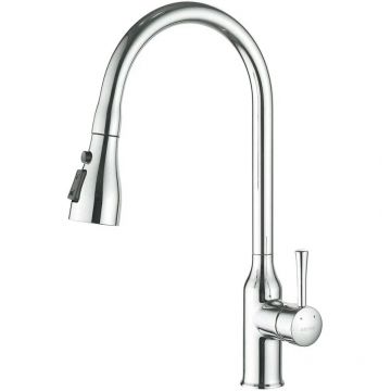 Смеситель для кухни с выдвижным изливом Shevanik (Шеваник) S163, хром