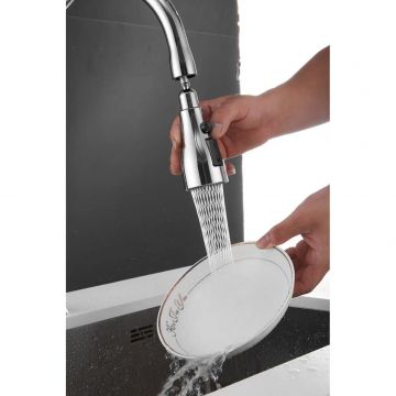 Смеситель для кухни с выдвижным изливом Shevanik (Шеваник) S163, хром