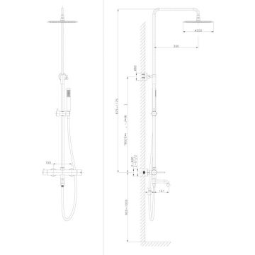 Душевая система Raiber RPG-006, золото