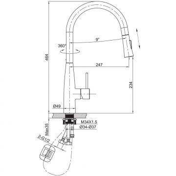 Смеситель для кухни Raiber RPB-011, черный