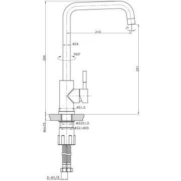 Смеситель для кухни Raiber RPB-013, черный