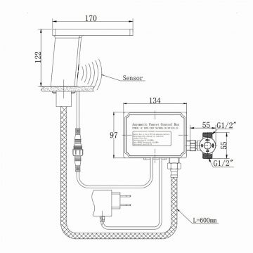 Смеситель для раковины сенсорный Raiber (Райбер) Sensor RSF88135, хром
