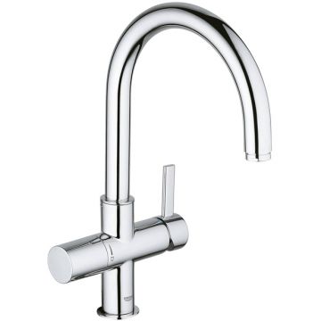 Смеситель для кухонной мойки Grohe Blue Pure с функцией фильтрации, без фильтра в комплекте, хром (33251000