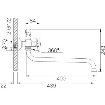 Смеситель Ganzer (Ганзер) Orell для ванны хром GZ 14041