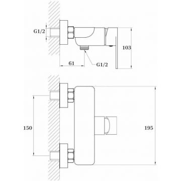 Смеситель Ganzer (Ганзер) Susanne для душа хром-белый GZ 21052f