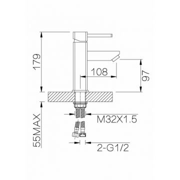 Смеситель Ganzer (Ганзер) Rupert для раковины хром GZ 05011