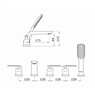 Смеситель Ganzer (Ганзер) Haiger для ванны черный GZ 52031c