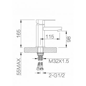 Смеситель Ganzer (Ганзер) Bolder для раковины бронза GZ 06011d