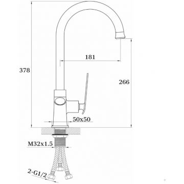 Смеситель Ganzer (Ганзер) для кухни под фильтр черный GZ26025-C
