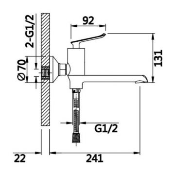 Смеситель для ванн Ganzer Vilda GZ20032-C черный