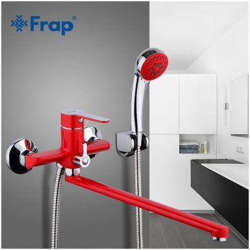 Смеситель для ванны Frap F2243 красный,хром