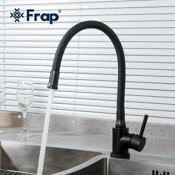 Смеситель для кухни с гибким, поворотным изливом Frap F40994-6 черный