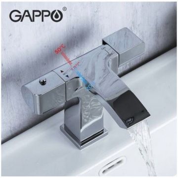 Смеситель для раковины с термостатом Gappo G1007-40 хром