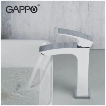 Смеситель для раковины Gappo G1007-78 белый,хром