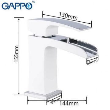 Смеситель для раковины Gappo G1007-30 белый,хром