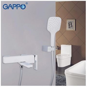 Смеситель для ванны Gappo G3217-8 белый,хром