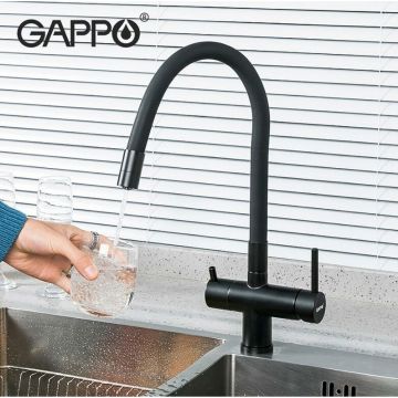 Смеситель для кухни под фильтр Gappo G4398-36 черный
