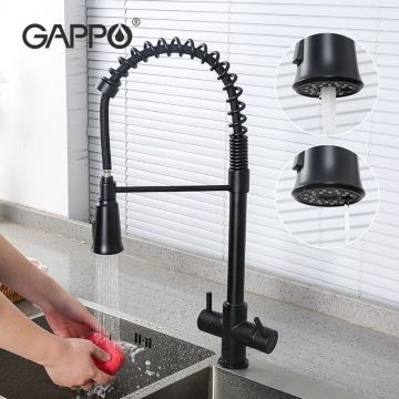 Смеситель для кухни под фильтр Gappo G4398-66 черный