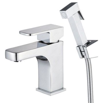 Смеситель Kaiser (Кайзер) Sonat для раковины с гигиеническим душем хром 34088