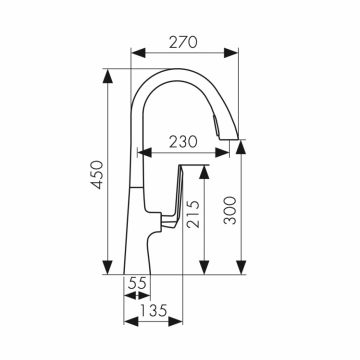 Смеситель Kaiser (Кайзер) Strike для кухонных моек с выдвижной лейкой вороненая сталь (09066-15)