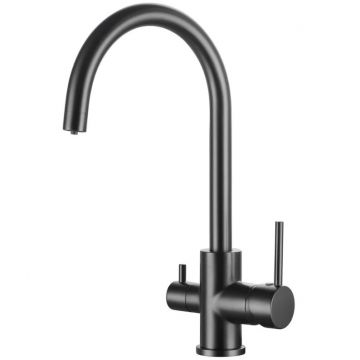 Смеситель Kaiser (Кайзер) Merkur для кухни под фильтр вороненая сталь (26744-15)