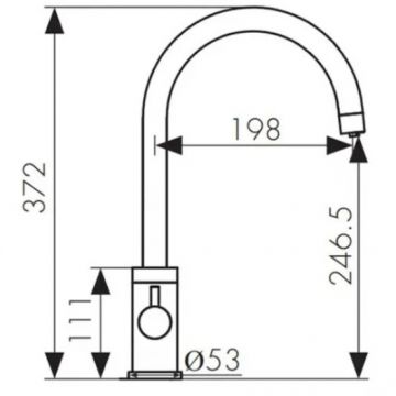 Смеситель Kaiser (Кайзер) Merkur для кухни под фильтр вороненая сталь (26744-15)