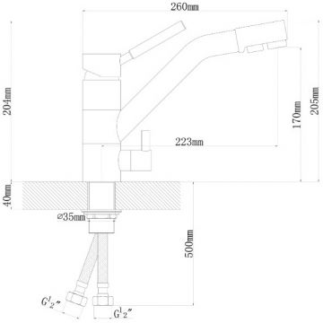 Смеситель Dr. gans (Др. Ганс) для кухни Дуэт Везувий (339.07L.2123.410) под фильтр