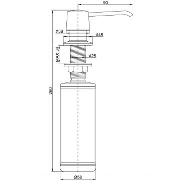 Дозатор для жидкого мыла Paulmark REIN D002-BR бронза