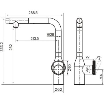 Смеситель для кухни Paulmark Urban, антрацит, Ur213104-401