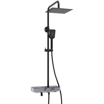 Душевой комплект с термостатическим смесителем Wasserkraft (Васеркрафт) Abens A114.255.130.CB Thermo черный