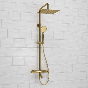 Душевой комплект с термостатическим смесителем Wasserkraft (Васеркрафт) Sauer A188.256.207.PG Thermo глянцевое золото